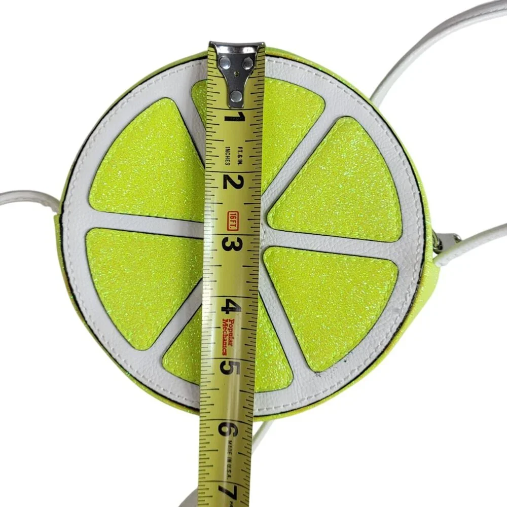Target Lime Citrus Slice Crossbody Bag Green Glitter Round White Strap 2016